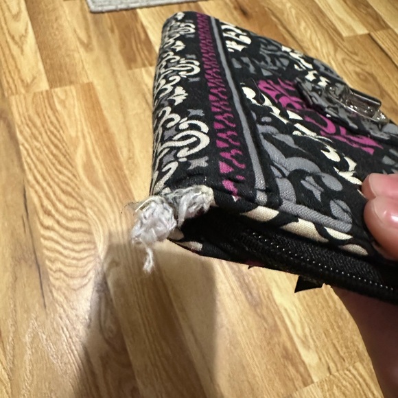 Vera Bradley Black and Pink Patterned Wallet - Picture 5 of 6